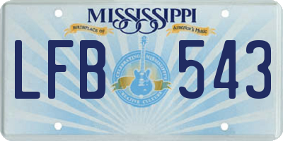 MS license plate LFB543