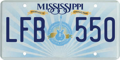 MS license plate LFB550