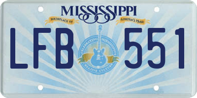 MS license plate LFB551
