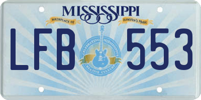 MS license plate LFB553