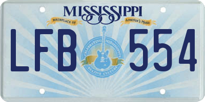 MS license plate LFB554