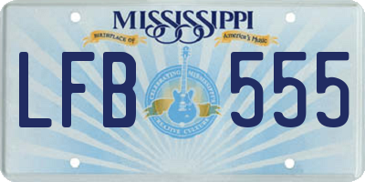 MS license plate LFB555