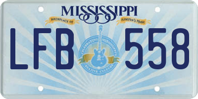 MS license plate LFB558
