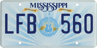 MS license plate LFB560