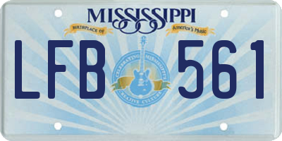 MS license plate LFB561