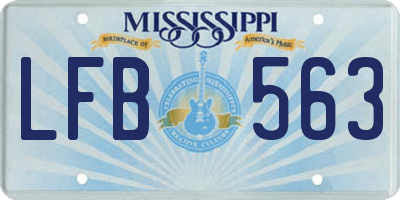 MS license plate LFB563