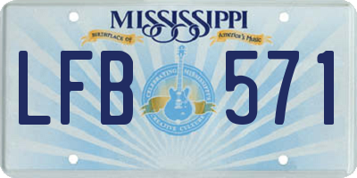 MS license plate LFB571