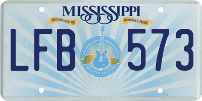 MS license plate LFB573