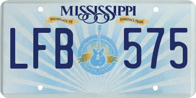 MS license plate LFB575