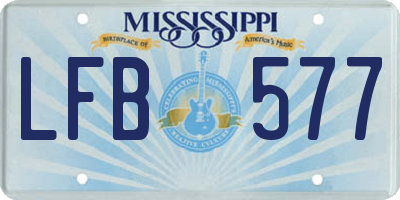 MS license plate LFB577