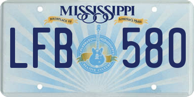 MS license plate LFB580