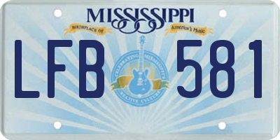 MS license plate LFB581