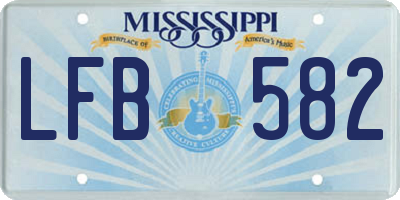 MS license plate LFB582