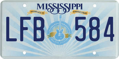 MS license plate LFB584