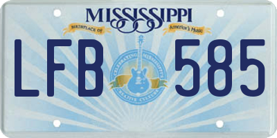 MS license plate LFB585