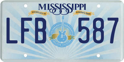 MS license plate LFB587