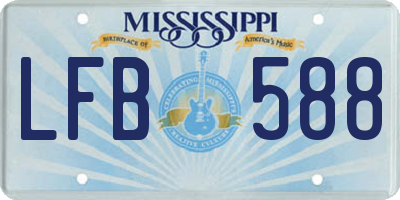 MS license plate LFB588
