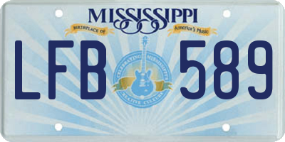 MS license plate LFB589