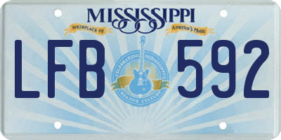 MS license plate LFB592