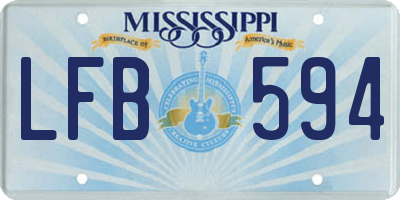 MS license plate LFB594