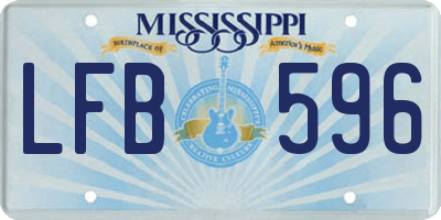 MS license plate LFB596