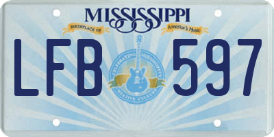 MS license plate LFB597