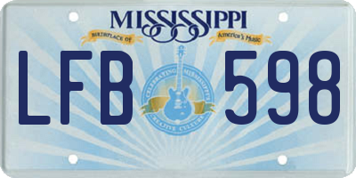 MS license plate LFB598