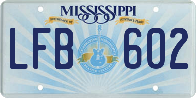 MS license plate LFB602