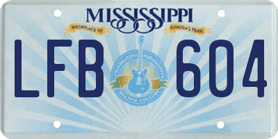 MS license plate LFB604