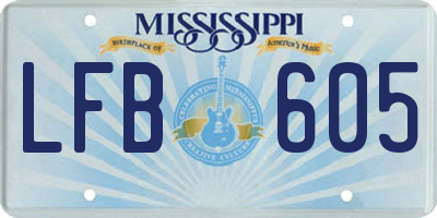 MS license plate LFB605