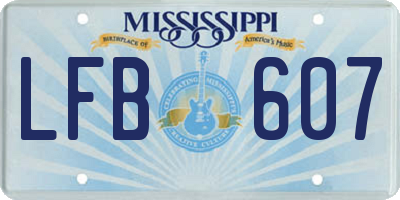 MS license plate LFB607