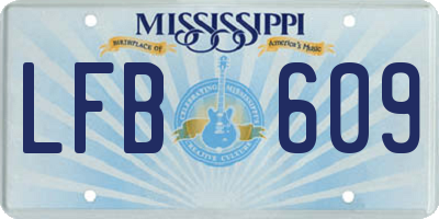 MS license plate LFB609
