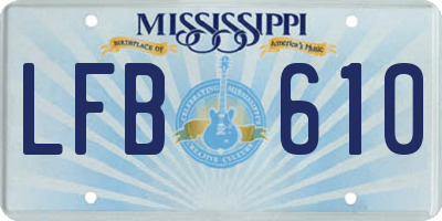 MS license plate LFB610