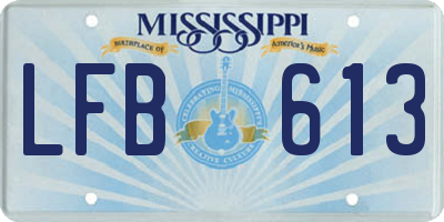 MS license plate LFB613