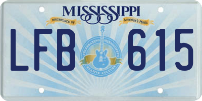 MS license plate LFB615