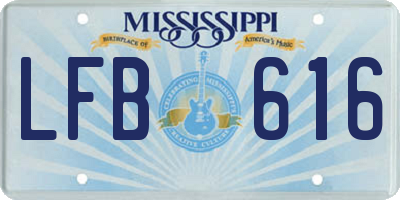 MS license plate LFB616