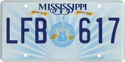 MS license plate LFB617