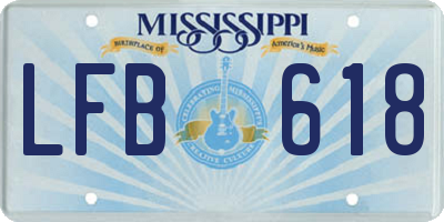 MS license plate LFB618