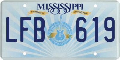 MS license plate LFB619