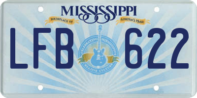 MS license plate LFB622
