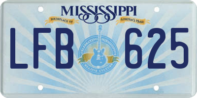 MS license plate LFB625