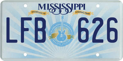 MS license plate LFB626