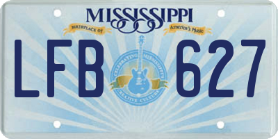 MS license plate LFB627