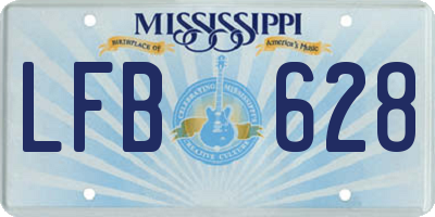 MS license plate LFB628