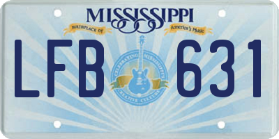 MS license plate LFB631
