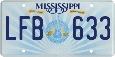 MS license plate LFB633