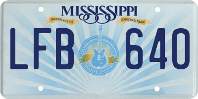 MS license plate LFB640