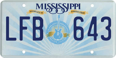 MS license plate LFB643