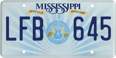 MS license plate LFB645