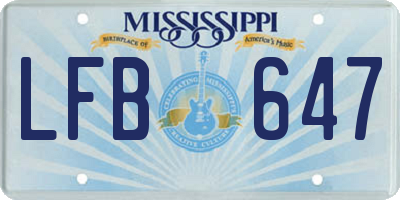 MS license plate LFB647